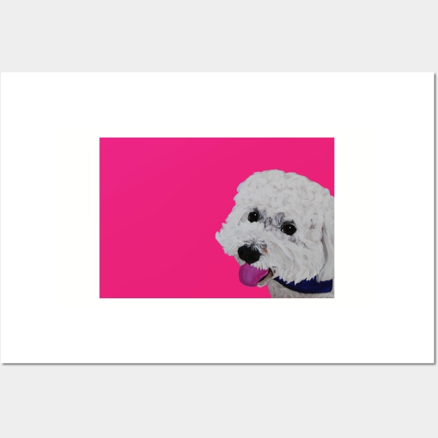 Finn the Bichon Frise Hot Pink Wall Art by AmandaAAnthony